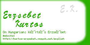 erzsebet kurtos business card